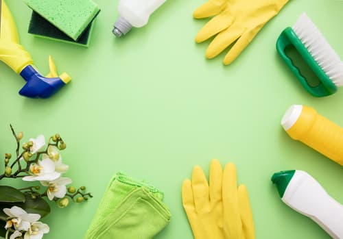 How do you store cleaning supplies